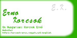erno korcsok business card