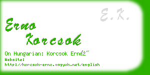 erno korcsok business card